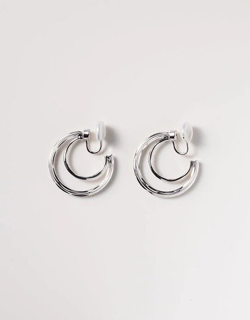 AURA HOOP EARRING SILVER - ESTELA
