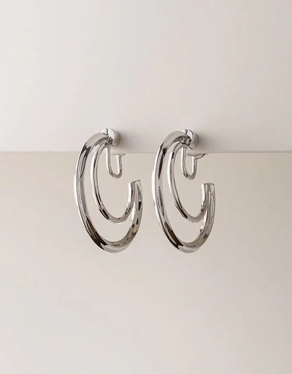AURA HOOP EARRING SILVER - ESTELA