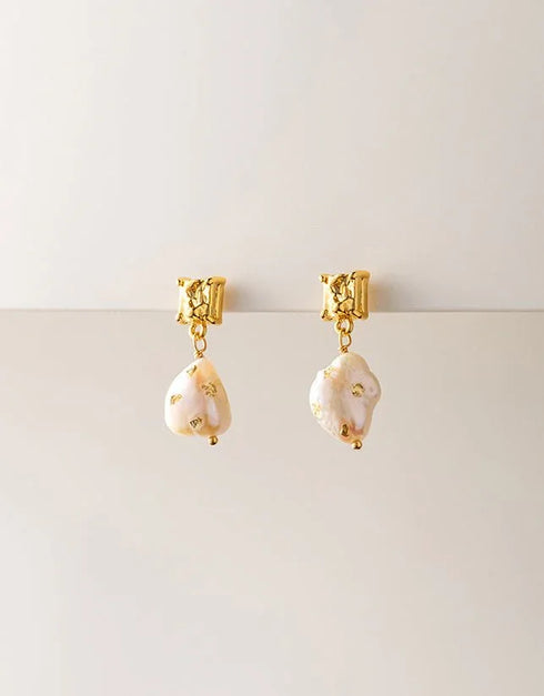 NERELLE PEARL EARRING GOLD - ESTELA