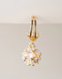 gold hoop drop earrings with clear crystal cluster pendant in elegant modern style