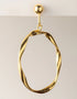 gold twisted hoop earrings with polished finish and round stud closure, modern statement jewelry